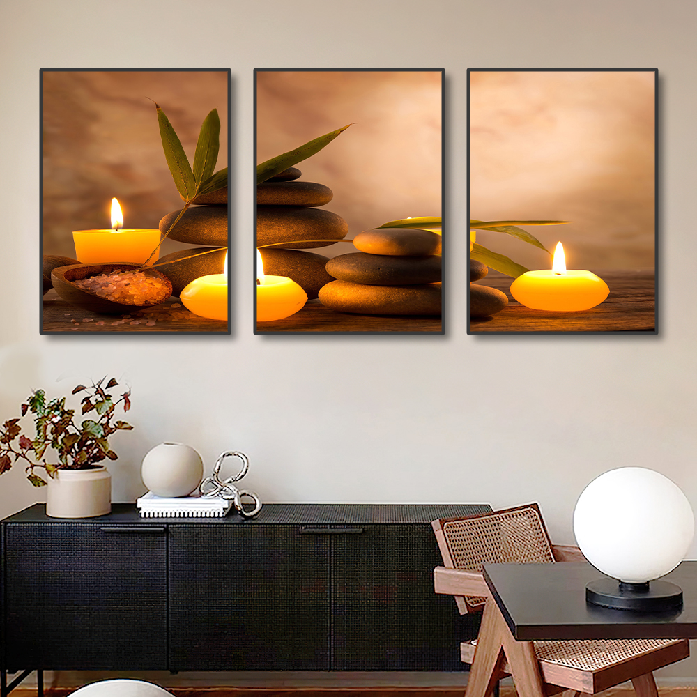 3PCS Frameless Canvas Painting - Spa Wellness Images avaliação e preço