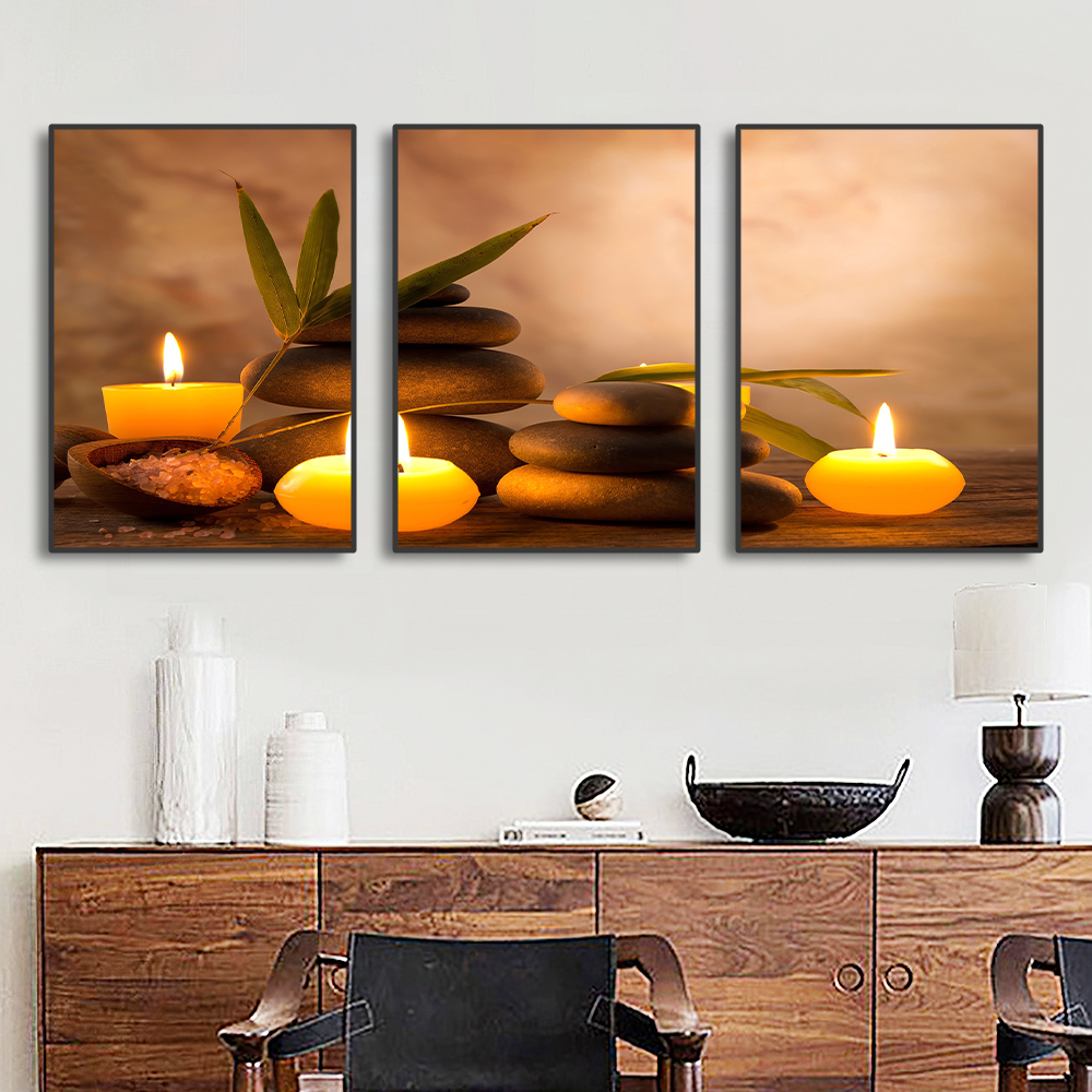 3PCS Frameless Canvas Painting - Spa Wellness Images avaliação e preço