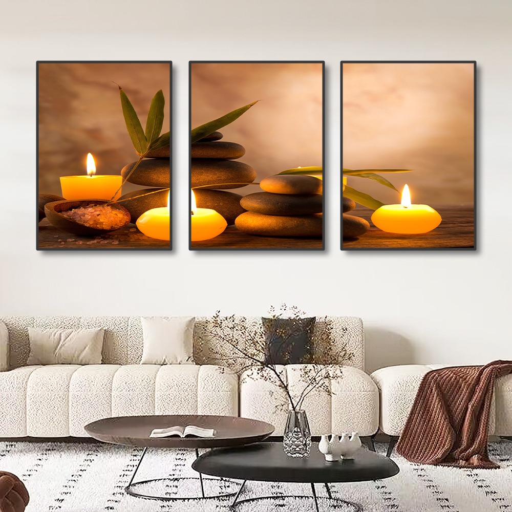 3PCS Frameless Canvas Painting - Spa Wellness Images avaliação e preço